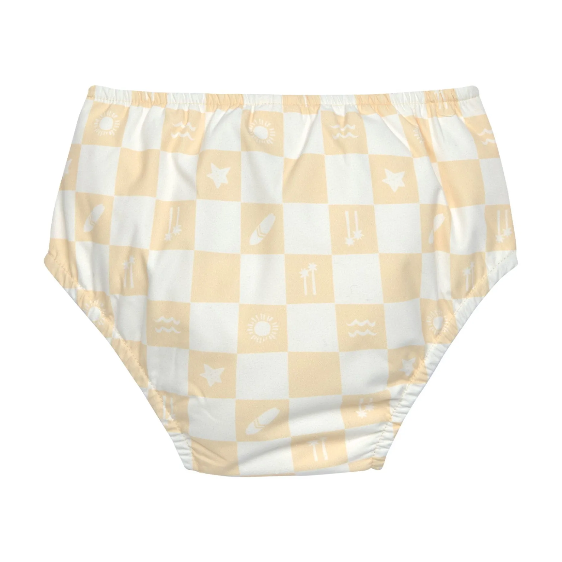 Schwimmwindel Baby - Kariert, Gelb
