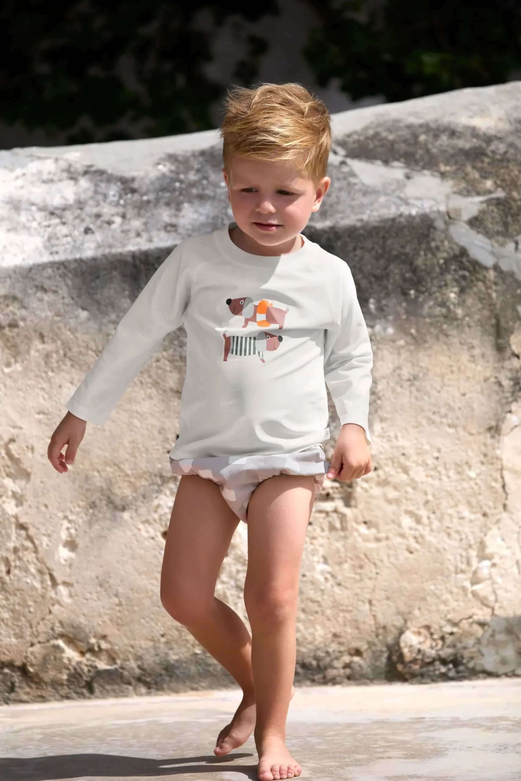 Schwimmwindel Baby - Kariert, Grau Weiß