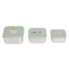 Snackbox Kinder (3er Set) - Edelstahl Brotdose, Happy Fruits, Zitrone