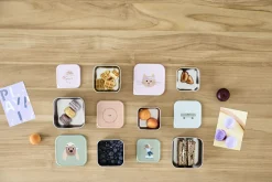 Snackbox Kinder (3er Set) - Edelstahl Brotdose, Tiny Team, Katze