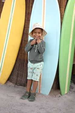 Sonnenhut Kinder (UV Schutz) - Surfbrett, Weiß