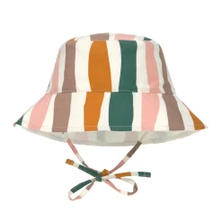 Sonnenhut Kinder (UV Schutz) - Wellen, Pink Weiß