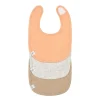 Spucklätzchen 3er Set - Baumwolle (bio), Apricot Hellgrau Beige