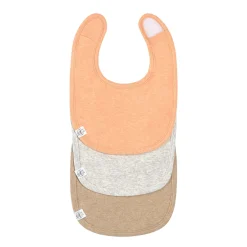 Spucklätzchen 3er Set - Baumwolle (bio), Apricot Hellgrau Beige