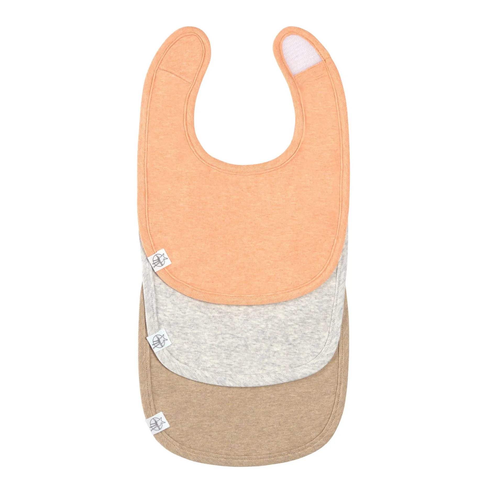 Spucklätzchen 3er Set - Baumwolle (bio), Apricot Hellgrau Beige