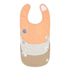 Spucklätzchen 3er Set - Baumwolle (bio), Apricot Hellgrau Beige