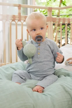 Strampler, Baby Overall - Bio Baumwolle, Grau