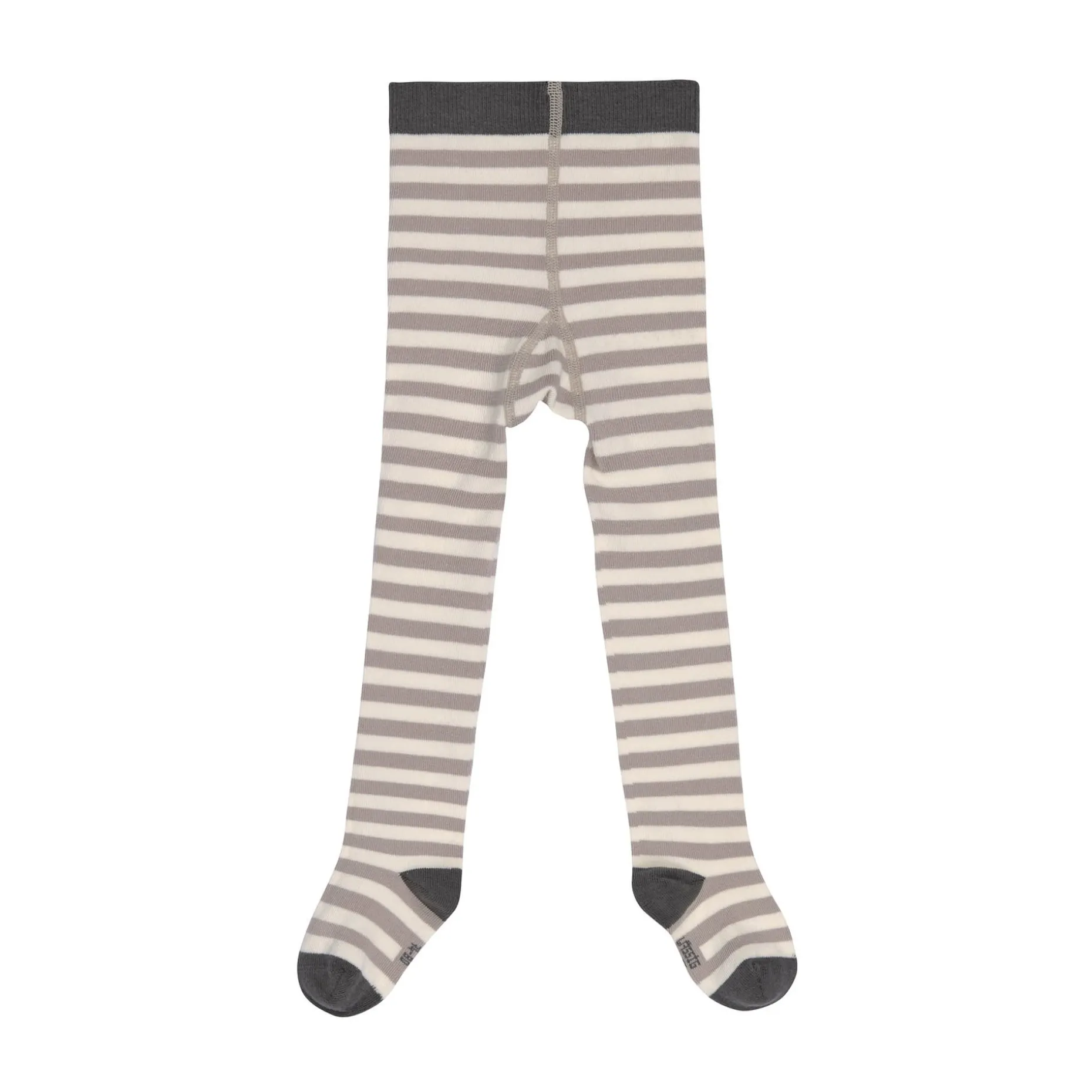 Strumpfhose Kinder, Streifen Taupe Weiß