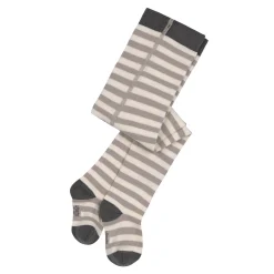 Strumpfhose Kinder, Streifen Taupe Weiß