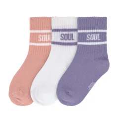 Tennissocken Kinder 3er-Set - Little Gang, Rosa Lila