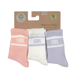 Tennissocken Kinder 3er-Set - Little Gang, Rosa Lila