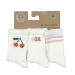 Tennissocken Kinder 3er-Set - Little Gang, Kirsche