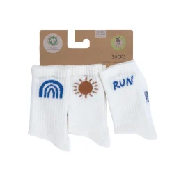 Tennissocken Kinder 3er-Set - Little Gang, Run Weiß