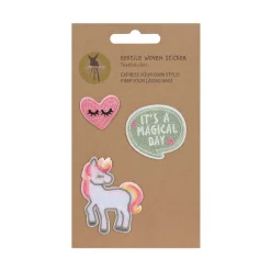 Textil-Sticker (3 Stk) - Schul Set Unique, Einhorn