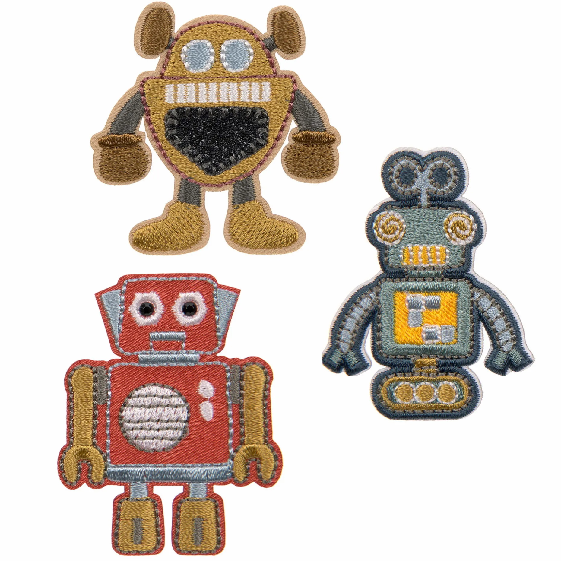 Textil-Sticker (3 Stk) - Schul Set Unique, Roboter