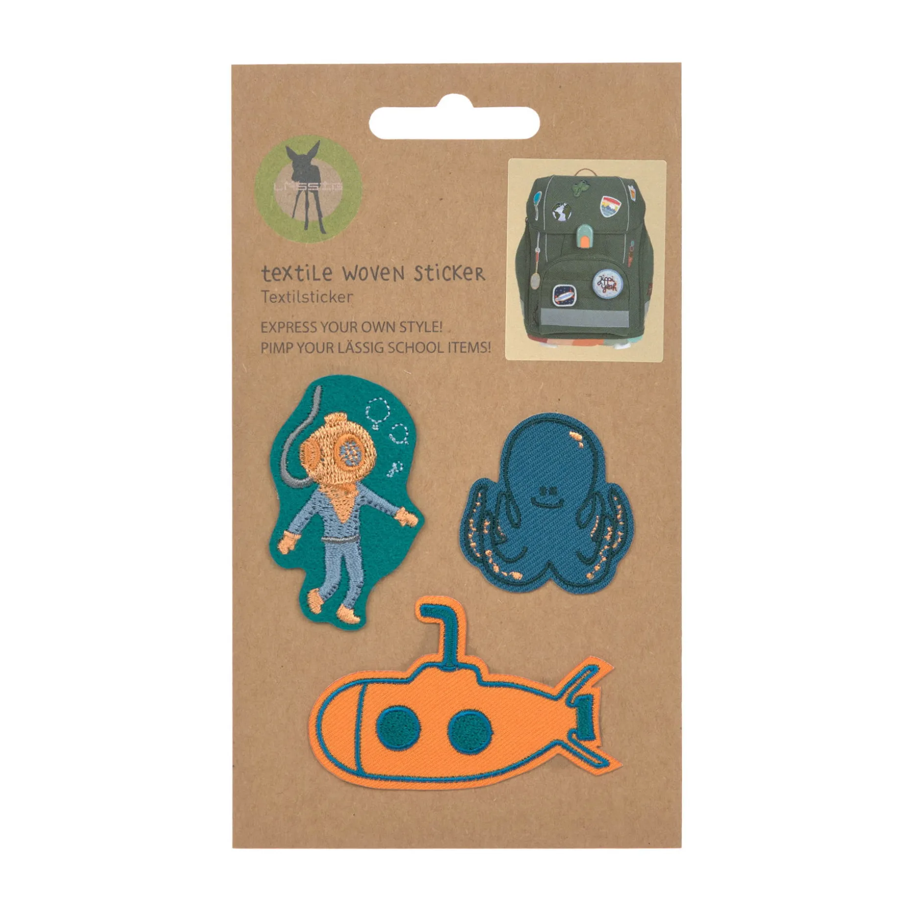 Textil-Sticker (3 Stk) - Stick on, Tiefsee