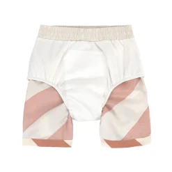 UV Badehose Kinder (mit Windel) - Streifen, Braun Weiß