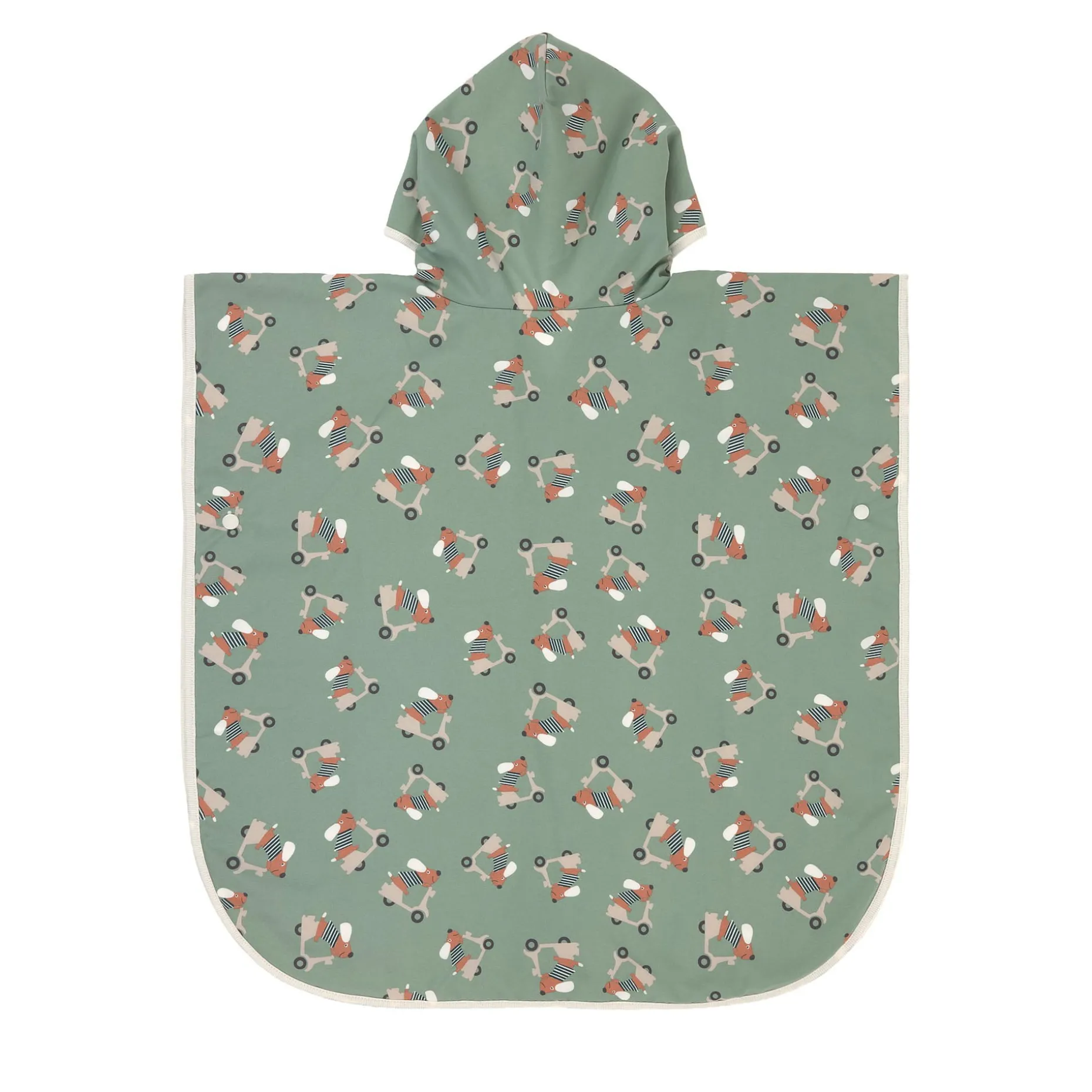 UV Badeponcho Kinder - Hund, Grün