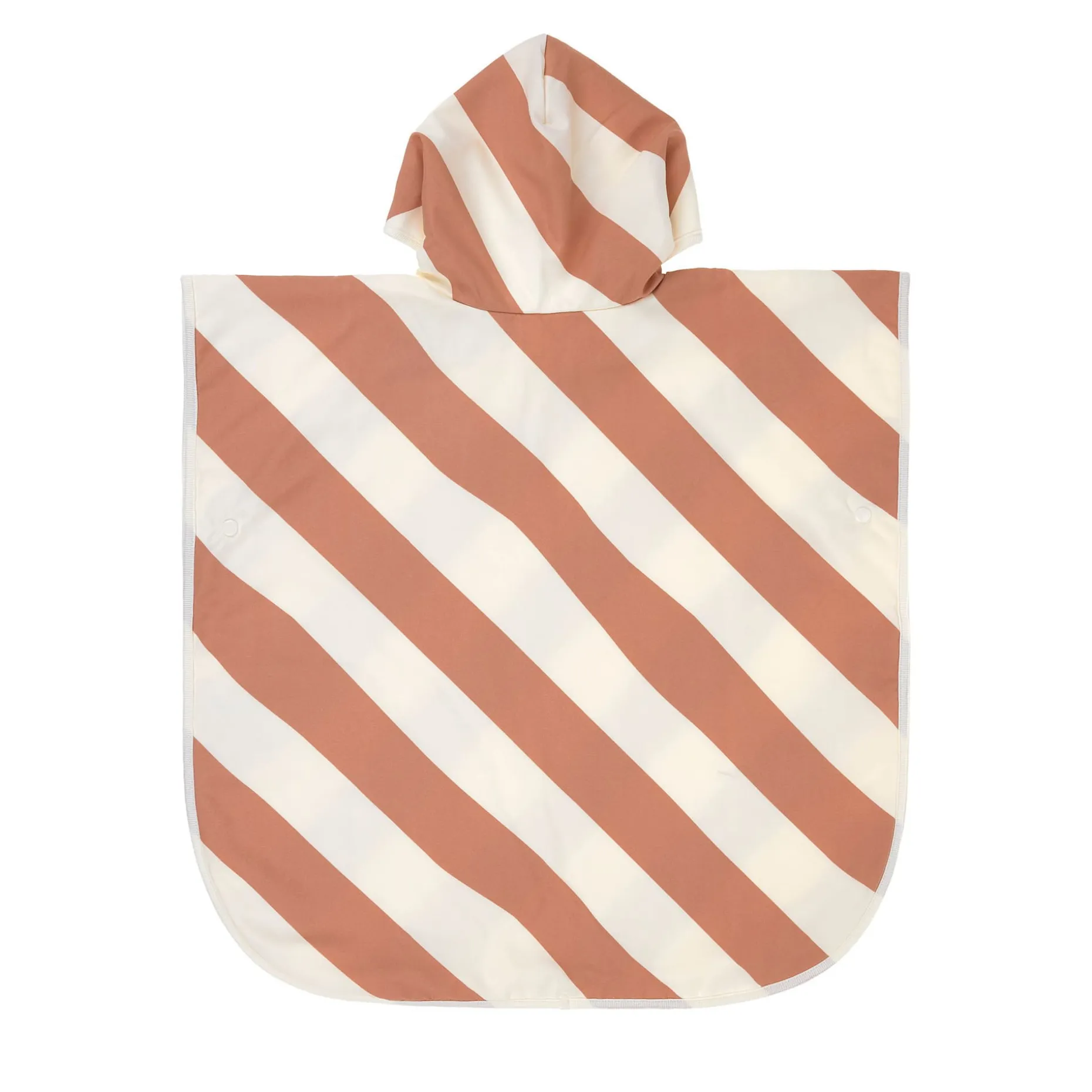 UV Badeponcho Kinder - Streifen, Braun Weiß