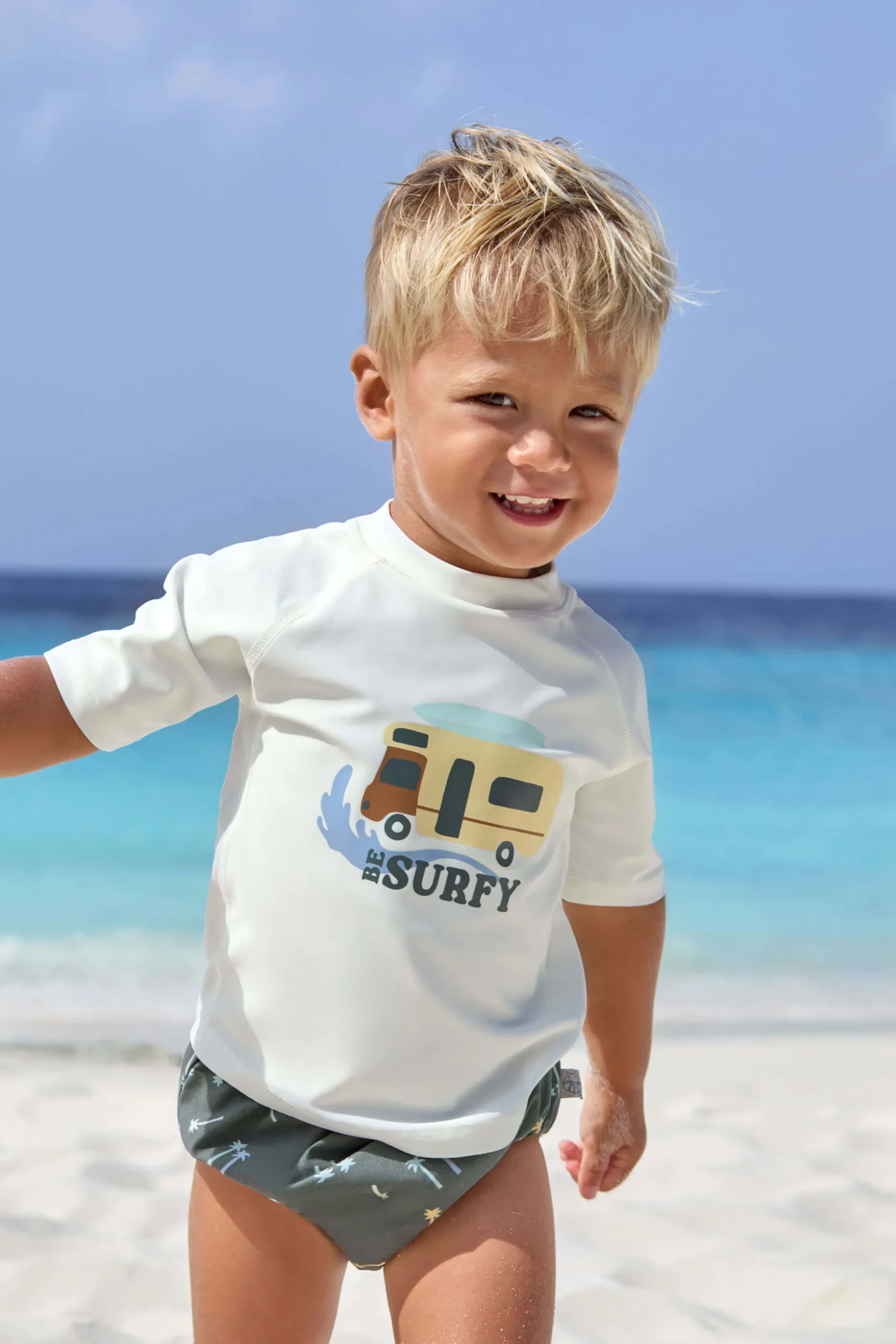UV Shirt Kinder Kurzarm - Camper, Weiß