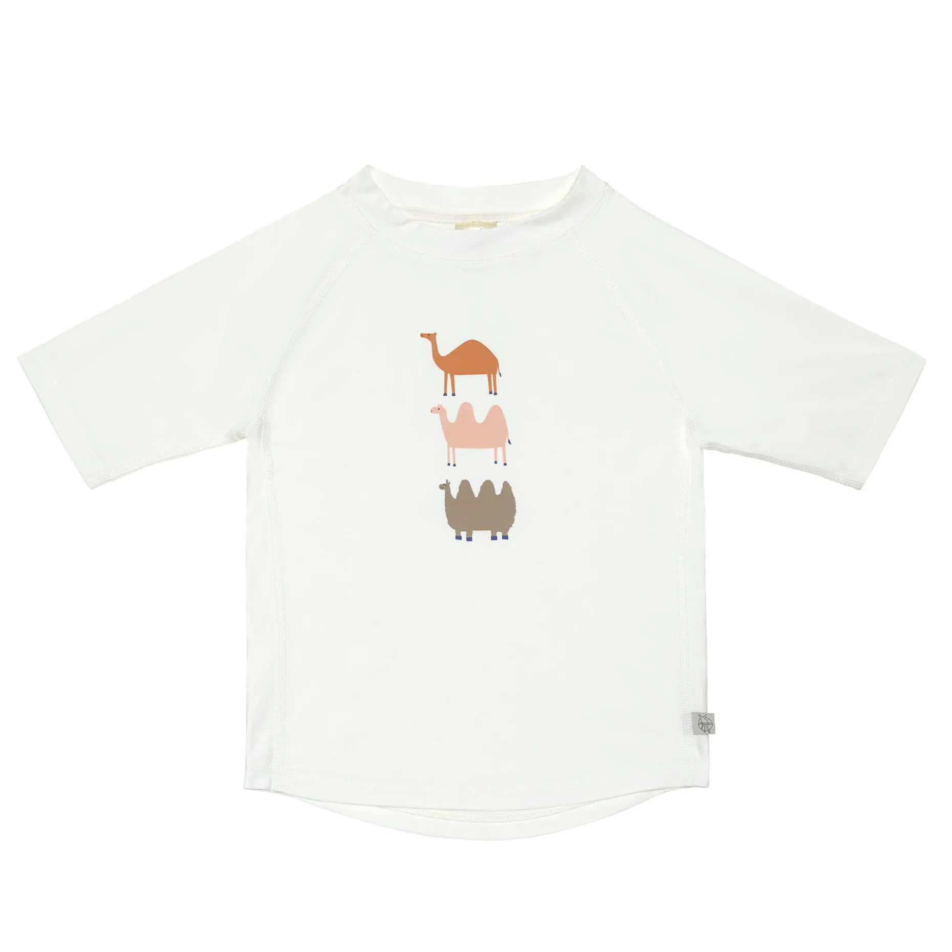 UV Shirt Kinder Kurzarm - Kamel, Weiß