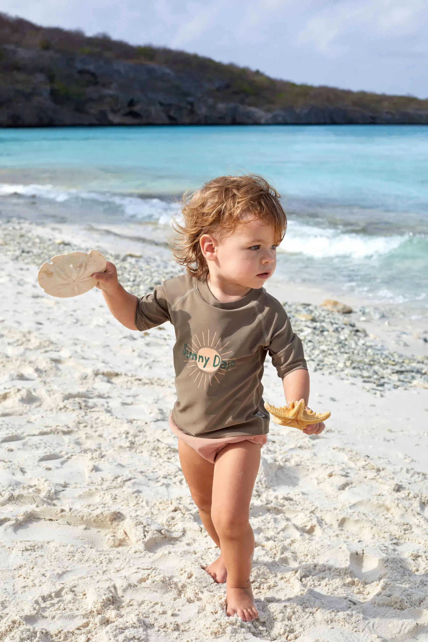 UV Shirt Kinder Kurzarm - Sonne, Braun