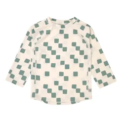 UV Shirt Kinder Langarm - Kariert, Grün Weiß
