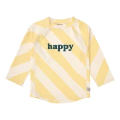 UV Shirt Kinder Langarm - Streifen, Gelb Weiß
