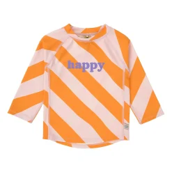 UV Shirt Kinder Langarm - Streifen, Rosa Orange