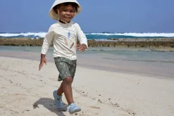 UV Shirt Kinder Langarm - Surfboard, Weiß