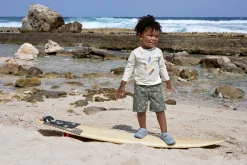 UV Shirt Kinder Langarm - Surfboard, Weiß