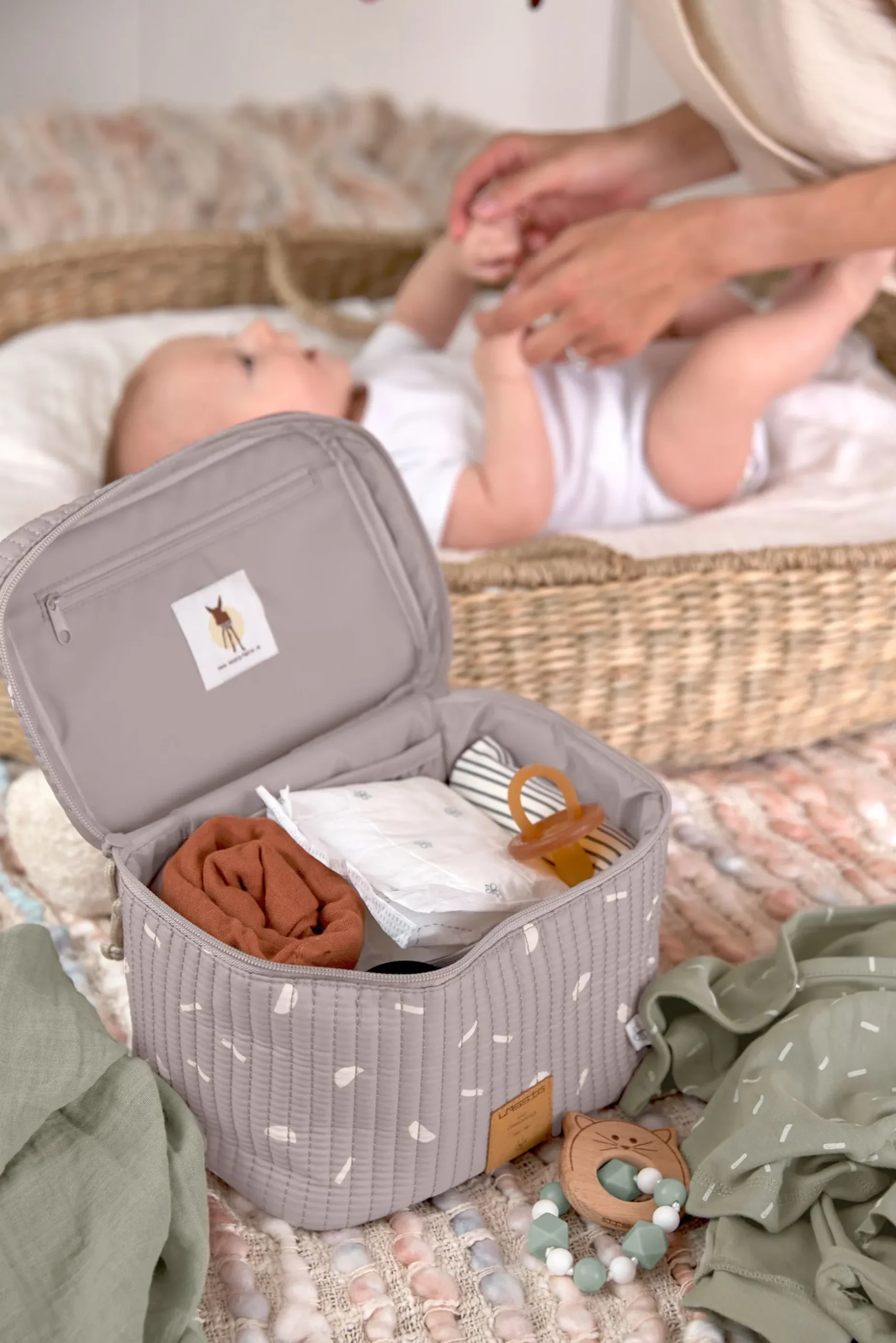 Wickeltisch Organizer, Grau