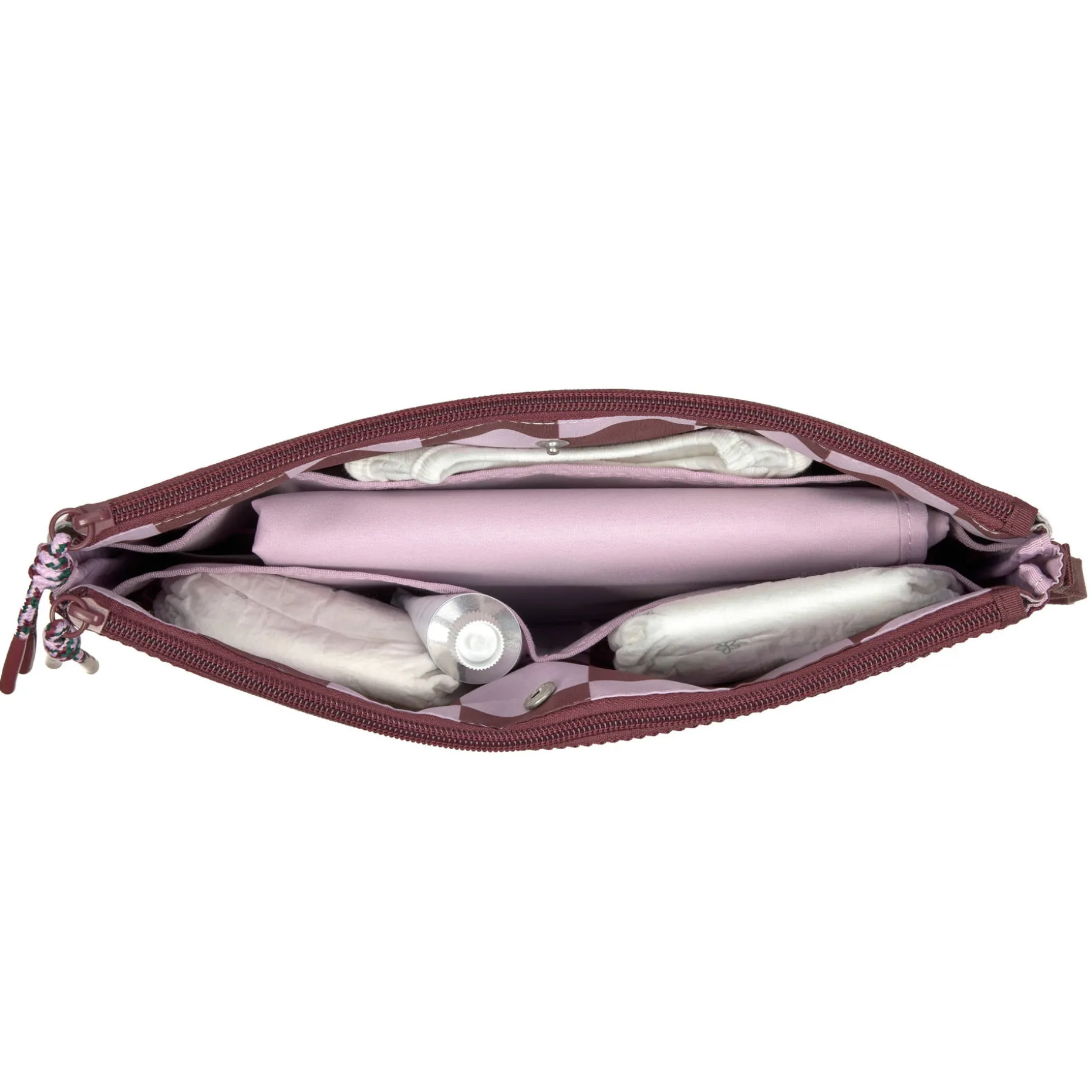 Windeltasche - Clutch, Tiefrot Lavendel