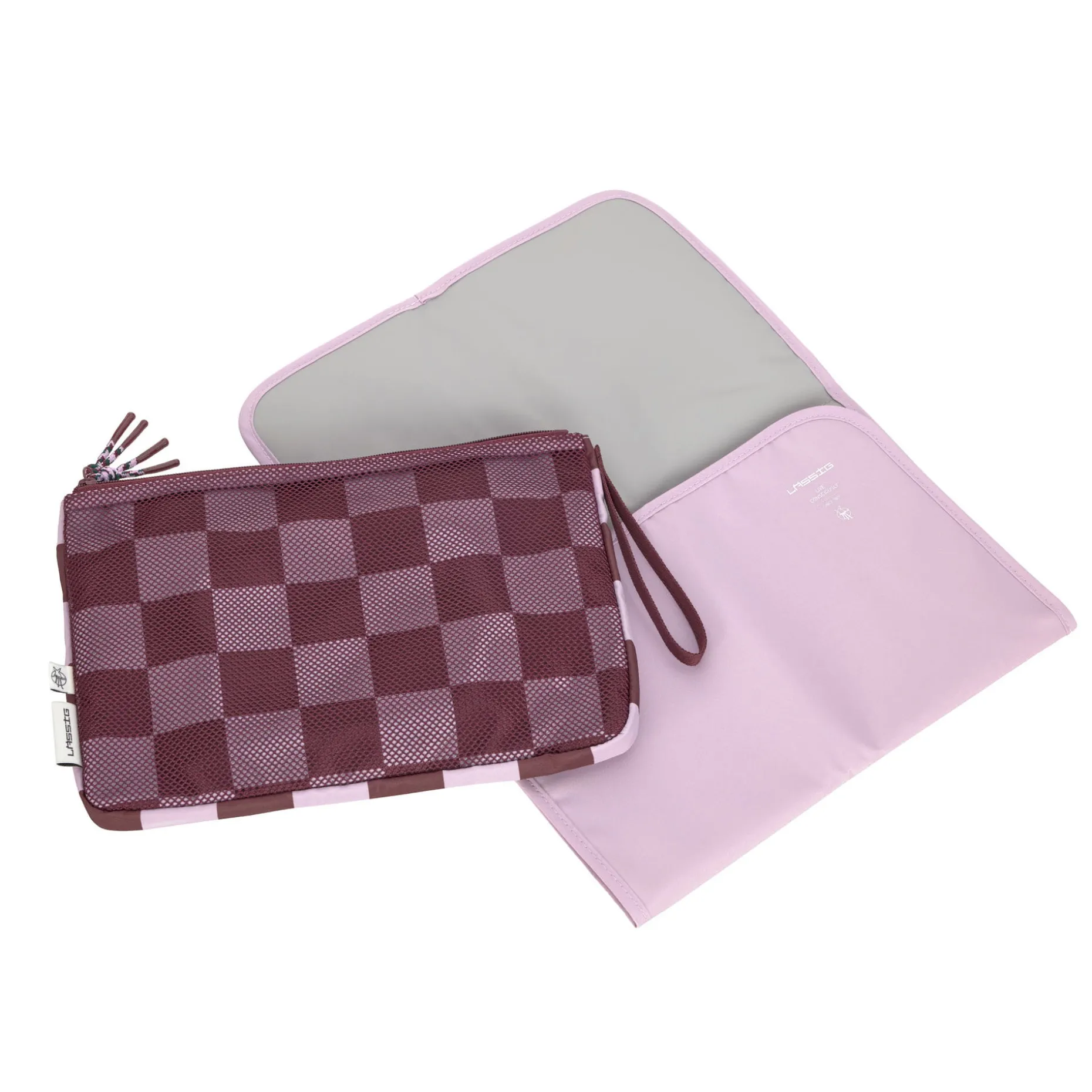 Windeltasche - Clutch, Tiefrot Lavendel